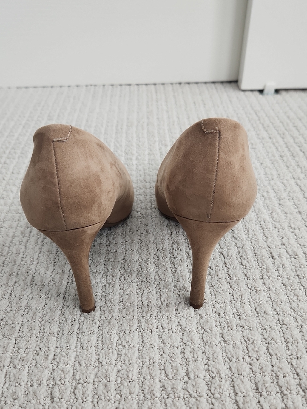 Kelly & Katie Taupe Suede Classic Round-Toe Heels - Picture 3 of 4